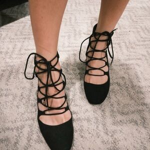 Aldo Black Lace-Up Women's Boots